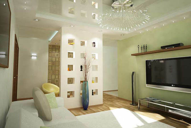 дизайн интерьера в двух комнатной квартире